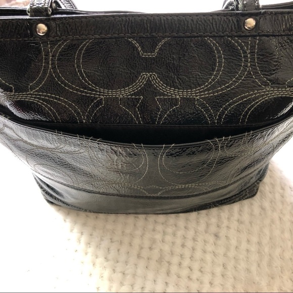 Coach black patent hobo bag leather F1280-F19198 Shoulder - Picture 6 of 10